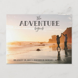 Carte Postale Faire-part Notre aventure Sauvez la date Photo HIPSTER