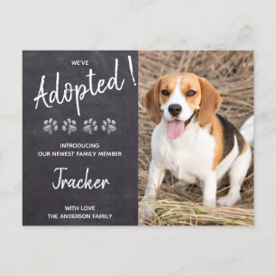 Carte Postale Faire-part Nous avons adopté un chien Sauvetage Nouvel Animal