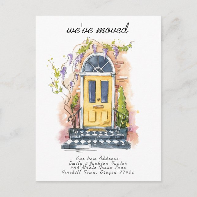 Carte Postale Faire-part Nous avons bougé - Nouvelle Adresse moderne Porte  (Devant)