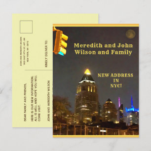 Carte Postale Faire-part Nous avons déménagé à NYC Cityscape Budget déménag