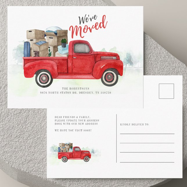 Carte Postale Faire-part Nous avons déménagé Annonce de changement d'adress (We've Moved Change of Address Moving Announcement)
