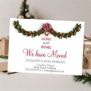 Carte Postale Faire-part Nous avons déménagé, Branches de houx, Maison douc