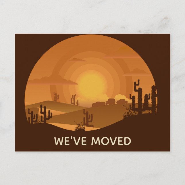 Carte Postale Faire-part Nous avons déménagé Désert Changement d'adresse (Devant)
