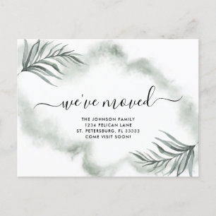 Carte Postale Faire-part Nous Avons Déménagé Dusty Green Palm Frances Nouve