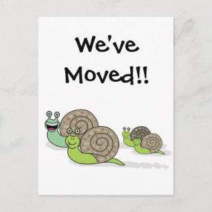 Carte Postale Faire-part Nous Avons Déménagé Escargots