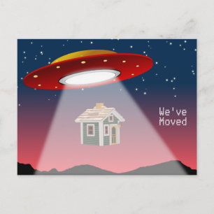 Carte Postale Faire-part Nous avons déménagé Flying Saucer Nouvelle Adresse