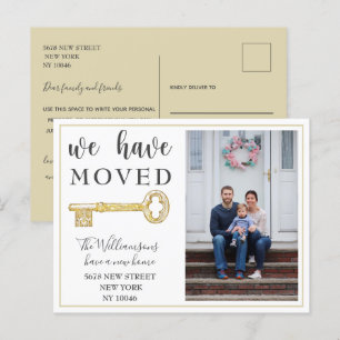 Carte Postale Faire-part Nous Avons Déménagé Gold Key Photo Moving Faire-pa
