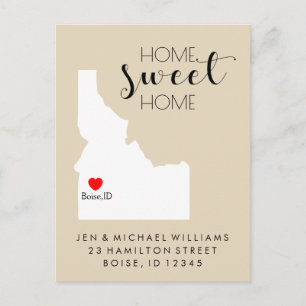 Carte Postale Faire-part Nous avons déménagé   Home Sweet Home Idaho