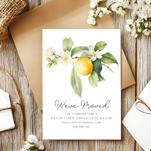 Carte Postale Faire-part Nous avons déménagé Lemon Blossom Nouvelle Adres