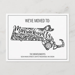 Carte Postale Faire-part Nous avons déménagé l'état de Mandala Massachusett
