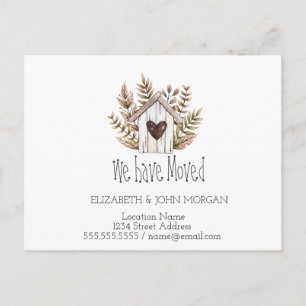 Carte Postale Faire-part Nous Avons Déménagé, Maison En Bois, Nouvelle Adre