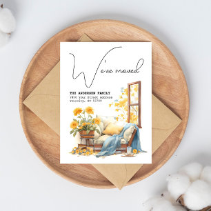 Carte Postale Faire-part Nous Avons Déménagé Nouvelle Adresse Aquarelle Flo