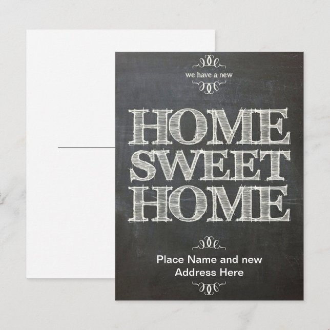 Carte Postale Faire-part Nous avons déménagé Nouvelle adresse Chalkboard Ca (Devant / Derrière)