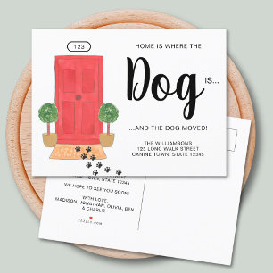 Carte Postale Faire-part Nous avons déménagé Nouvelle adresse Chien qui dém