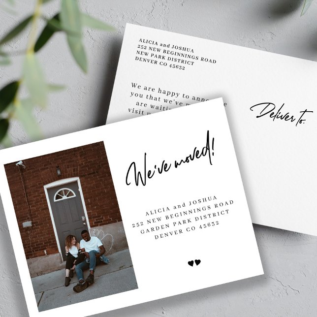 Carte Postale Faire-part Nous avons déménagé photo personnalisée moderne si (Créateur téléchargé)