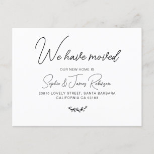 Carte Postale Faire-part Nous avons Déménagé Typographie Script Nouvelle Ma