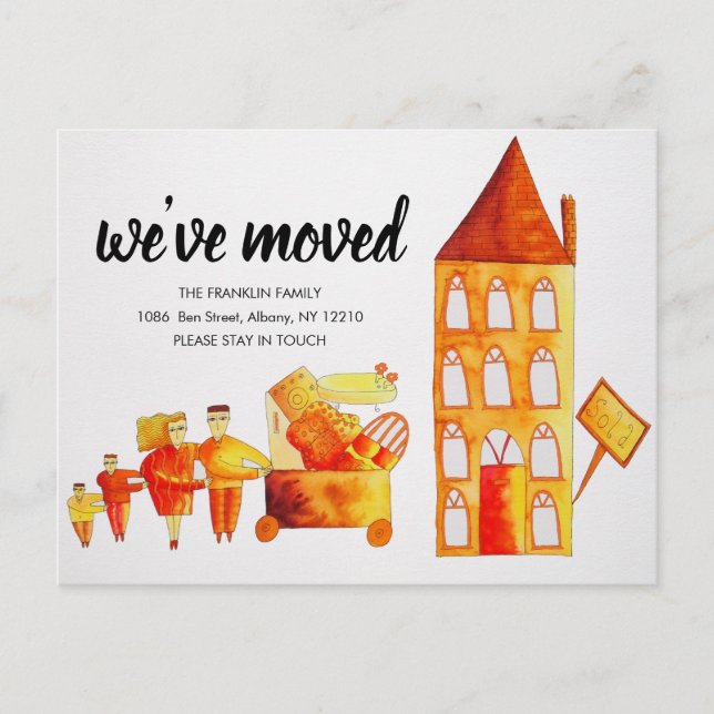 Carte Postale Faire-part Nous Avons Déménagé Un Nouveau Domicile Changement (Devant)