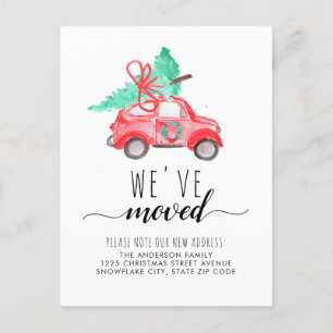 Carte Postale Faire-part Nous avons déménagé un sapin de Noël en vacances