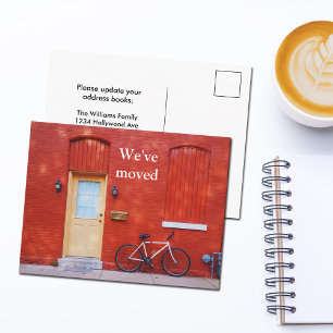 Carte Postale Faire-part Nous avons déménagé Vélo rouge maison moderne mign