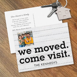 Carte Postale Faire-part Nous avons déménagé Venez visiter la typographie N
