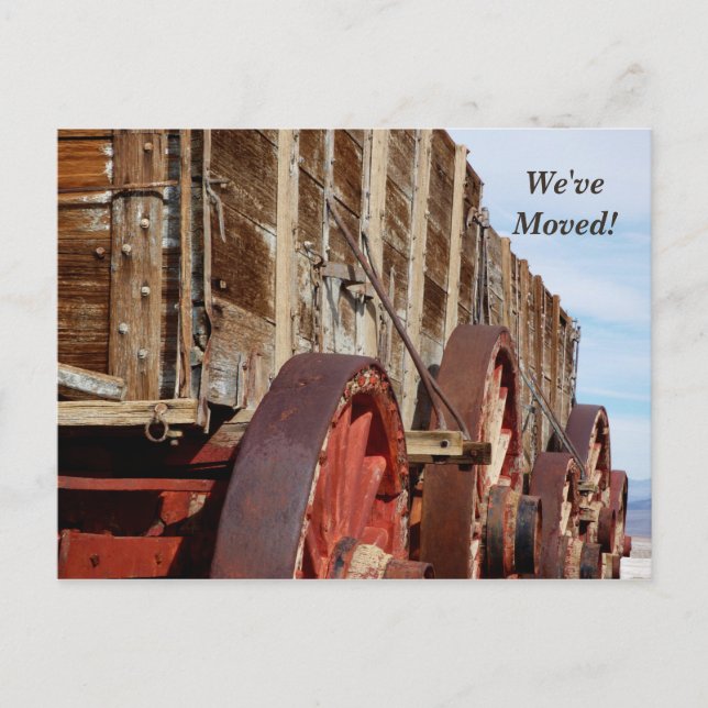 Carte Postale Faire-part Nous avons déménagé, Wooden Wagon Nouveau Faire-pa (Devant)