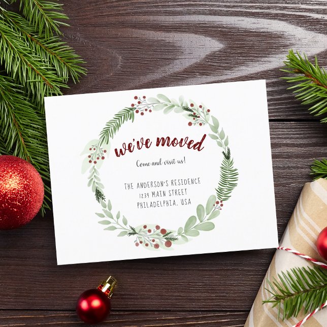 Carte Postale Faire-part Nous avons déplacé la couronne de Noël Fêtes (Créateur téléchargé)
