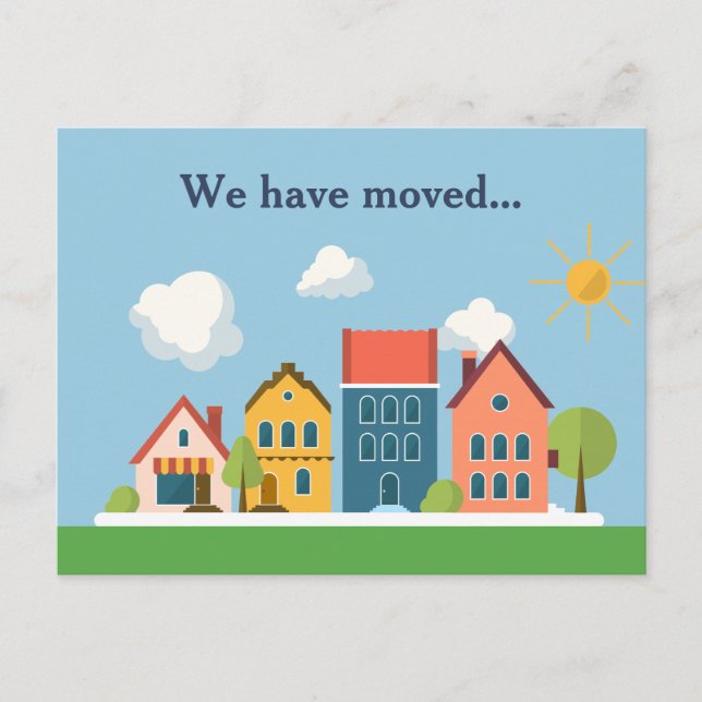 Carte Postale Faire-part Nous avons déplacé la modification de l'adresse du (Devant)