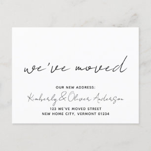 Carte Postale Faire-part Nous avons déplacé l'adresse de calligraphie manus