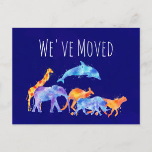 Carte Postale Faire-part Nous avons déplacé le troupeau d'animaux sauvages 
