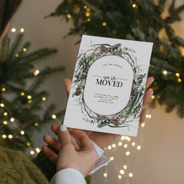 Carte Postale Faire-part Nous avons déplacé l'hiver Dusty d'Eucalyptus (Celebrate the new beginning with this festive 'We've Moved" postcard!
)