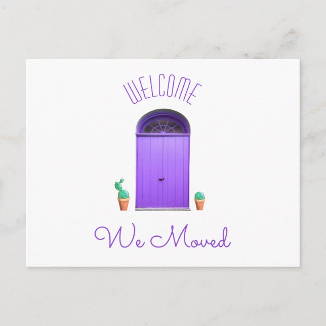 Carte Postale Faire-part Nous Avons Déplacé Nouvelle Adresse Portes Violett (Devant)