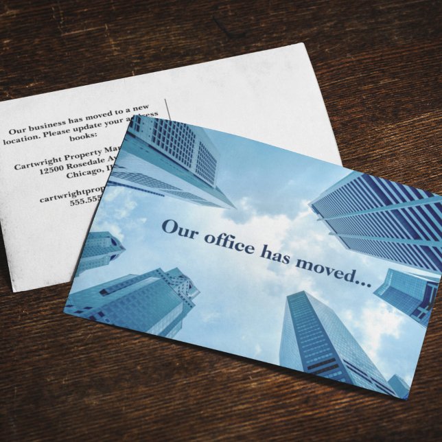 Carte Postale Faire-part Nous avons déplacé Office Professional Changement  (Créateur téléchargé)