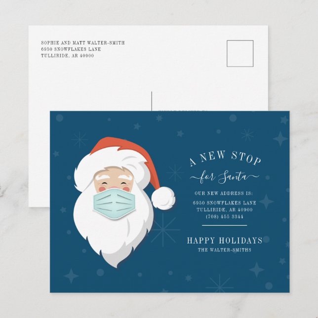 Carte Postale Faire-part Nous avons déplacé Père Noël en  un nouveau mouvem (Devant / Derrière)