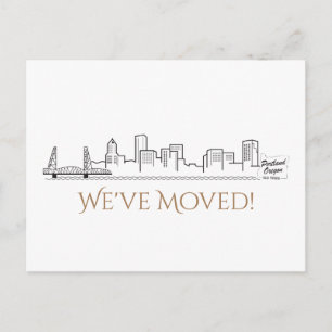 Carte Postale Faire-part Nous avons déplacé Portland City Skyline