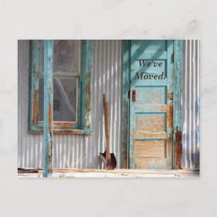 Carte Postale Faire-part Nous avons déplacé Turquoise Door Shovel Nouvelle 