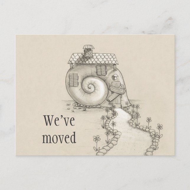 Carte Postale Faire-part Nous avons déplacé une nouvelle adresse escargot m (Devant)
