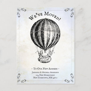 Carte Postale Faire-part Nous avons déplacé Vintage de ballon à air chaud a