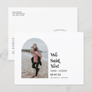 Carte Postale Faire-part Nous avons dit oui, Arc Moderne Simple Elopement P
