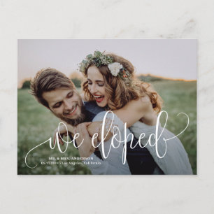 Carte Postale Faire-part Nous Avons Été   Elopement photo de joli script