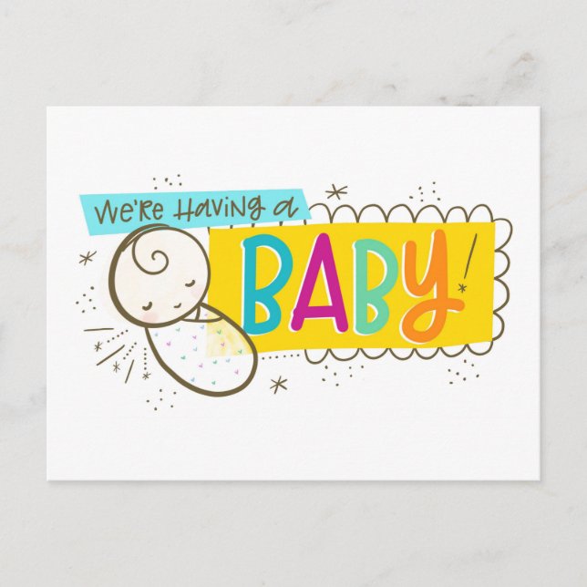 Carte Postale Faire-part Nous avons un bébé (Devant)