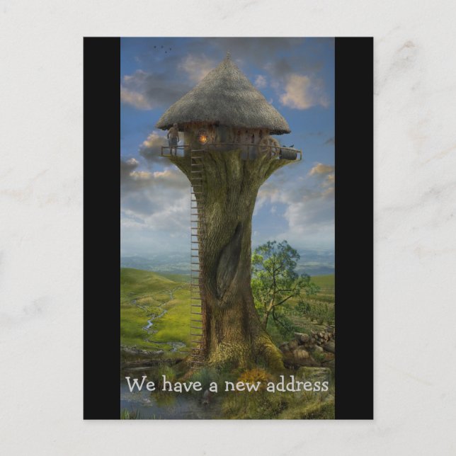 Carte Postale Faire-part Nous avons une nouvelle adresse | Treehouse (Devant)