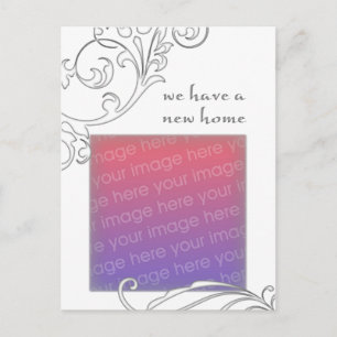 Carte Postale Faire-part nous avons une nouvelle maison : white flourish