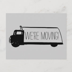 Carte Postale Faire-part Nous déménageons Retro Moving Van