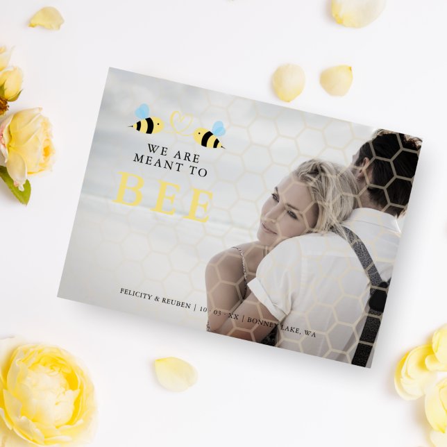 Carte Postale Faire-part Nous Devons Être Cité Drôle Deux Abeilles Mariage (Créateur téléchargé)
