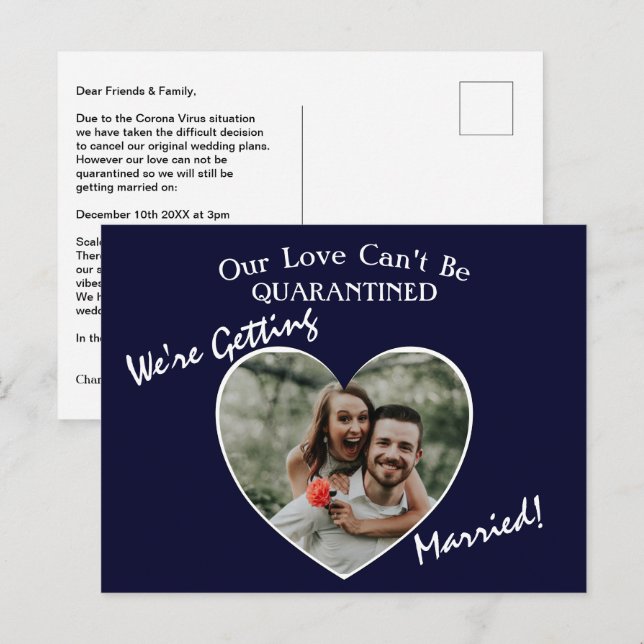 Carte Postale Faire-part Nous nous marions Mariage Intime (Devant / Derrière)