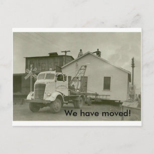 Carte Postale Faire-part Nous nous sommes déplacés !