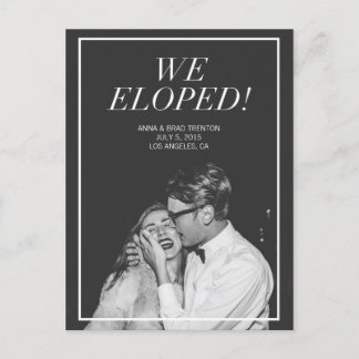 Carte Postale Faire-part Nous nous sommes enfuis | Annonce de mariage moder