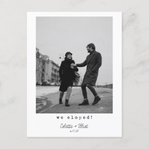 Carte Postale Faire-part Nous nous sommes enfuis Mariage Moderne Minimalist