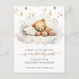 Carte Postale Faire-part Nous pouvons à peine attendre l'ours en peluche do