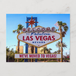 Carte Postale Faire-part Nous sommes déménagés à Las Vegas Nouvelle Maison
